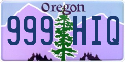 OR license plate 999HIQ