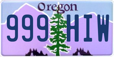 OR license plate 999HIW