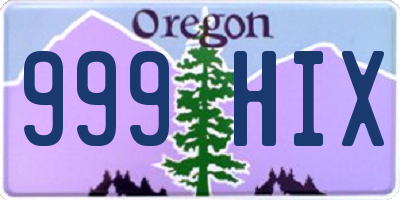 OR license plate 999HIX