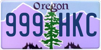 OR license plate 999HKC
