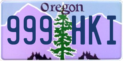 OR license plate 999HKI