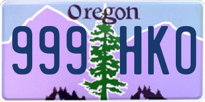 OR license plate 999HKO