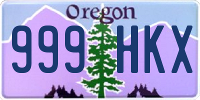 OR license plate 999HKX