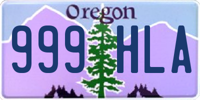 OR license plate 999HLA