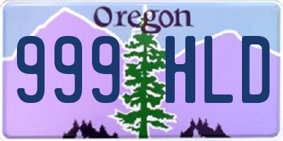 OR license plate 999HLD