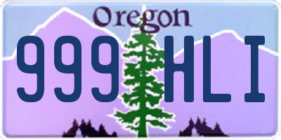 OR license plate 999HLI