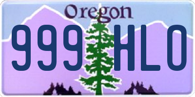 OR license plate 999HLO