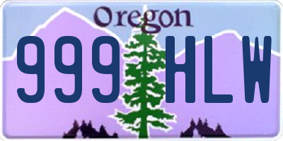 OR license plate 999HLW