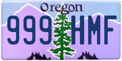 OR license plate 999HMF