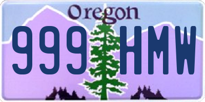 OR license plate 999HMW