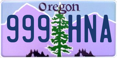 OR license plate 999HNA