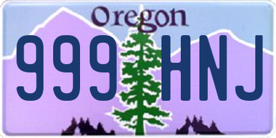 OR license plate 999HNJ