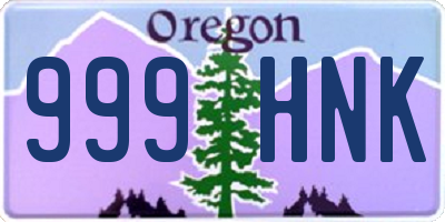 OR license plate 999HNK