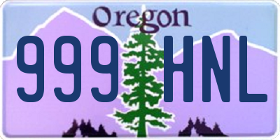 OR license plate 999HNL