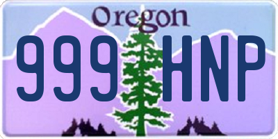 OR license plate 999HNP