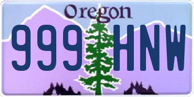 OR license plate 999HNW