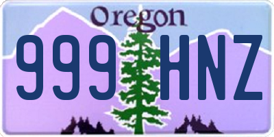 OR license plate 999HNZ