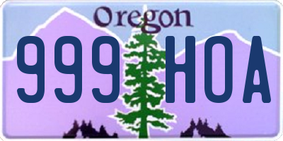 OR license plate 999HOA