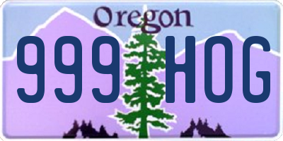 OR license plate 999HOG