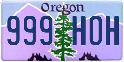 OR license plate 999HOH