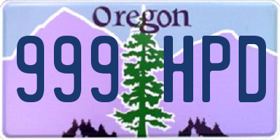 OR license plate 999HPD