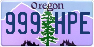 OR license plate 999HPE