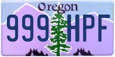 OR license plate 999HPF