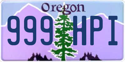 OR license plate 999HPI