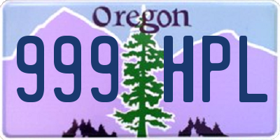 OR license plate 999HPL