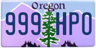 OR license plate 999HPO