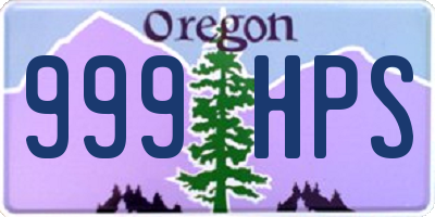 OR license plate 999HPS