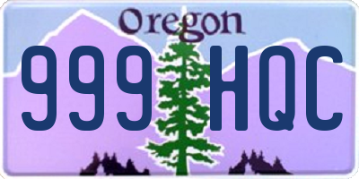 OR license plate 999HQC