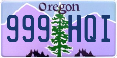 OR license plate 999HQI