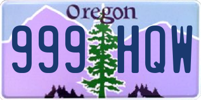 OR license plate 999HQW