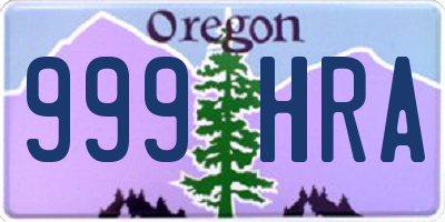 OR license plate 999HRA