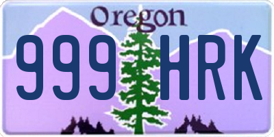 OR license plate 999HRK