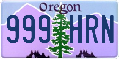 OR license plate 999HRN