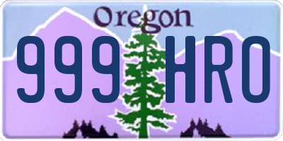 OR license plate 999HRO