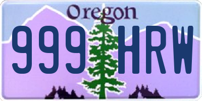 OR license plate 999HRW