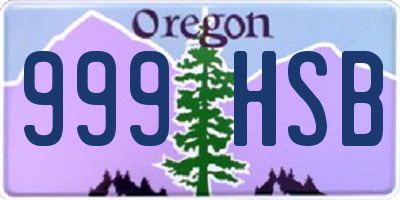 OR license plate 999HSB