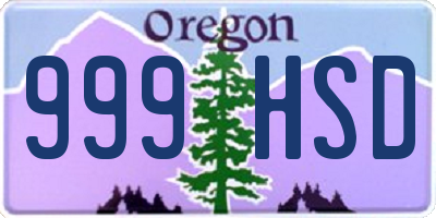 OR license plate 999HSD