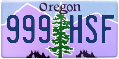 OR license plate 999HSF