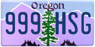 OR license plate 999HSG