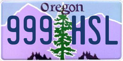 OR license plate 999HSL