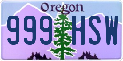 OR license plate 999HSW