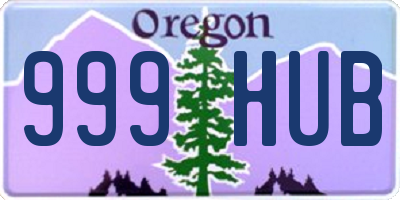 OR license plate 999HUB