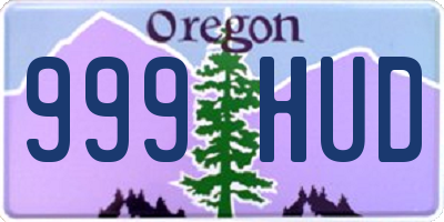 OR license plate 999HUD