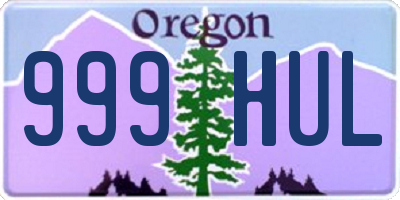 OR license plate 999HUL