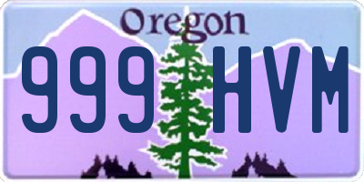 OR license plate 999HVM