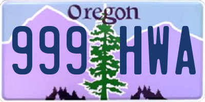 OR license plate 999HWA